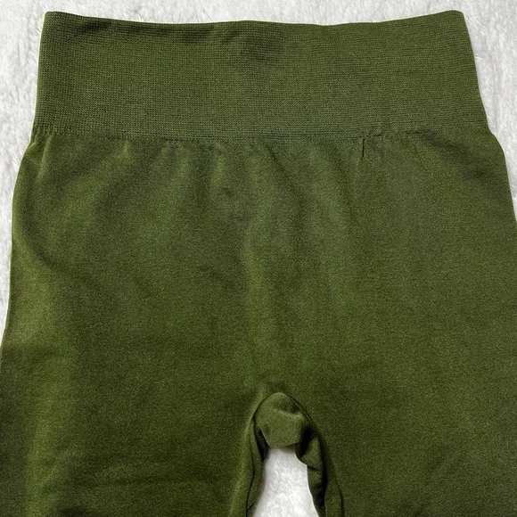 NWT New Mix Fleece Lined Hi Rise Full Length Seamless Leggings Olive Women’s OS - Picture 4 of 7